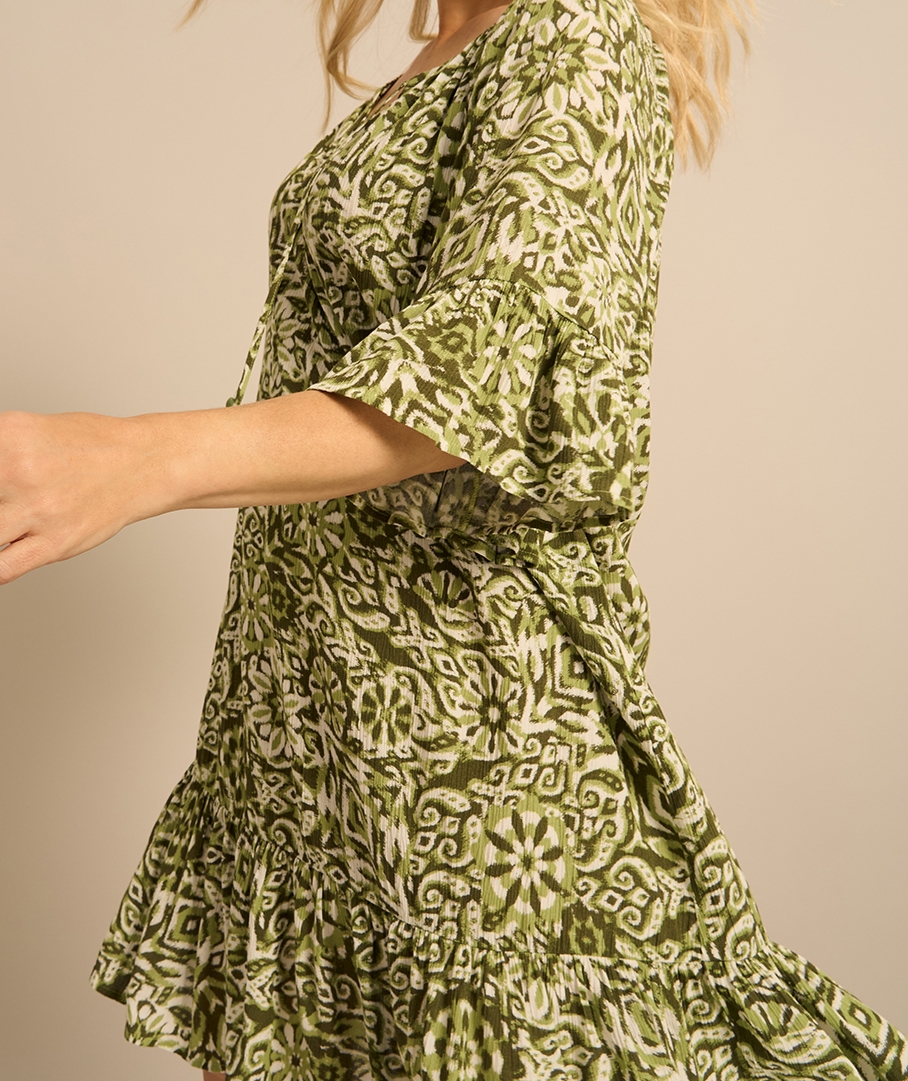 Textured Print Dress