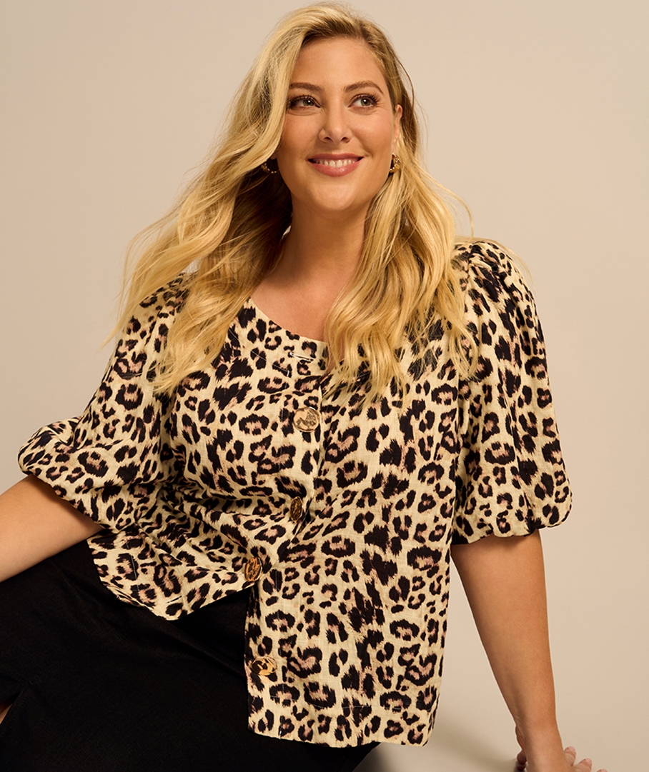 Textured Animal Print Shirt