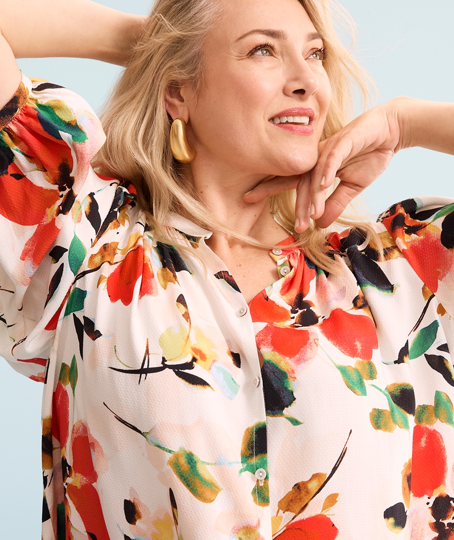 Viscose Textured Print Blouse