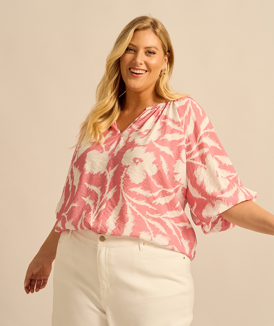 Textured Print Blouse