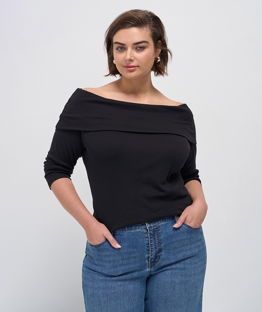 Rib Bardot Top