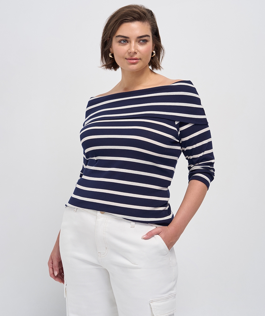 Rib Bardot Top