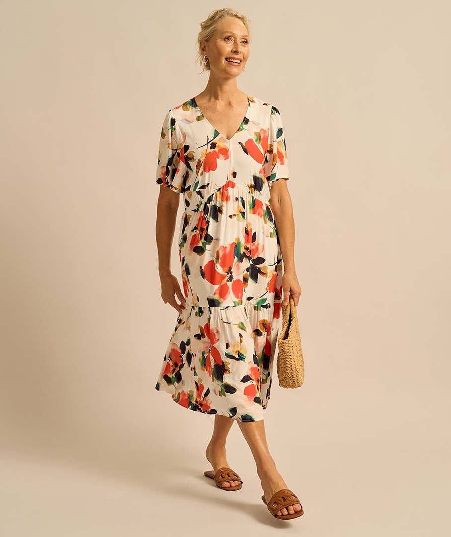 Viscose Textured Print Dress