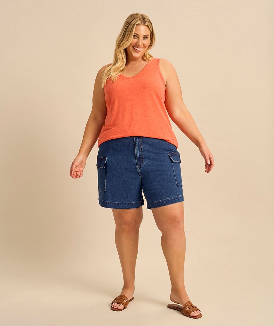 Cargo Denim Shorts