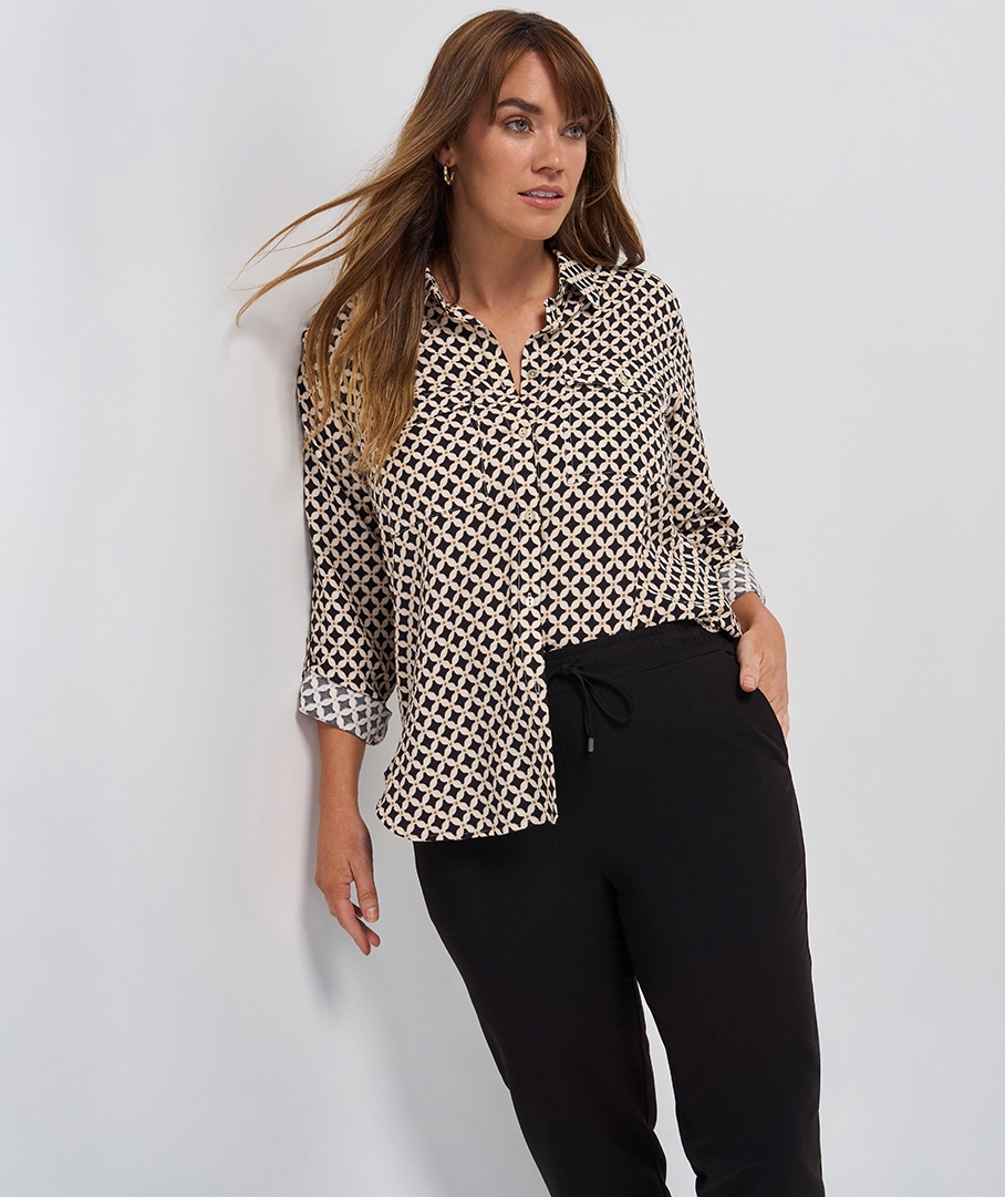 Textured Utility Print Shirt