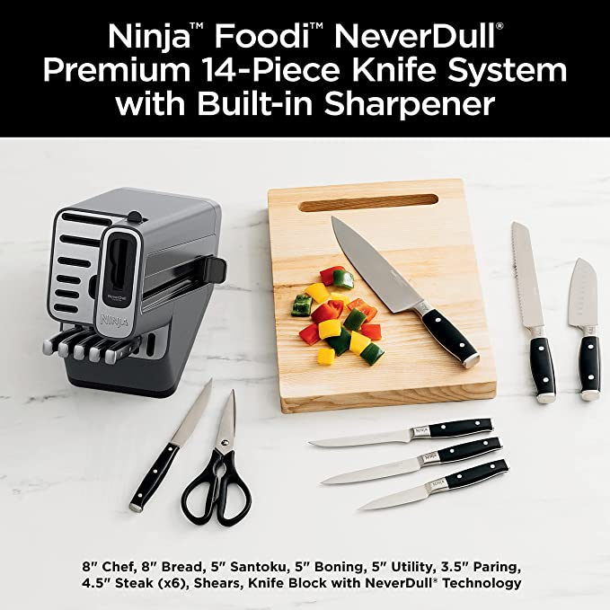 📢Today's Specials🚀14 Piece Knife Block Set with Built-in Sharpener.
