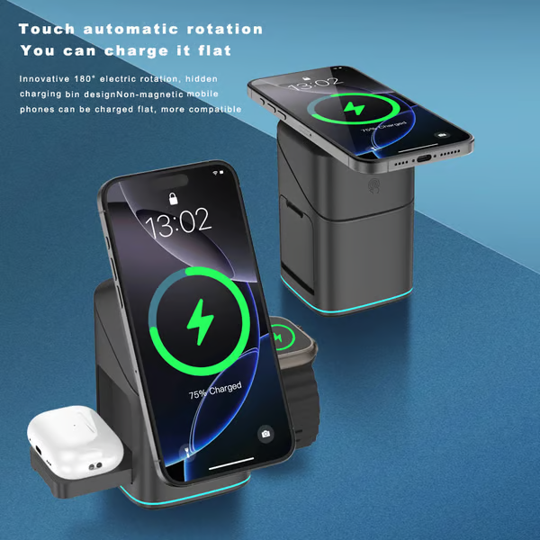 📣HOT SALE🔥3-in-1 wireless charger-wireless multi-device charging touch pop-up charging🔋