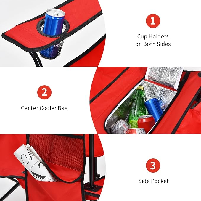 💝Last Day Sale - Folding Double Camping Chair with Mini Table🔥Buy 2 Free Shipping