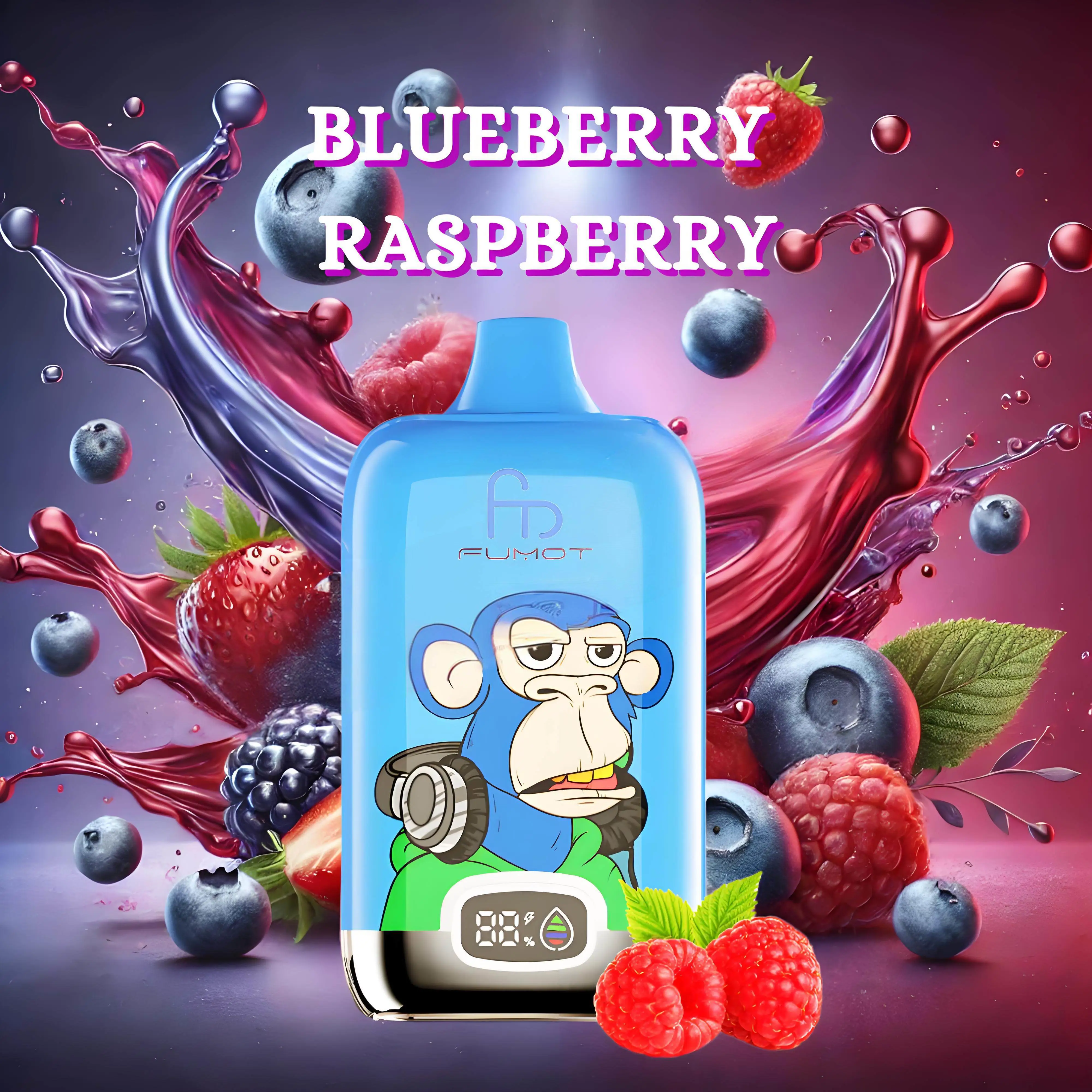Fumot Tornado Digital Box 12000 Puffs - Blueberry Raspberry