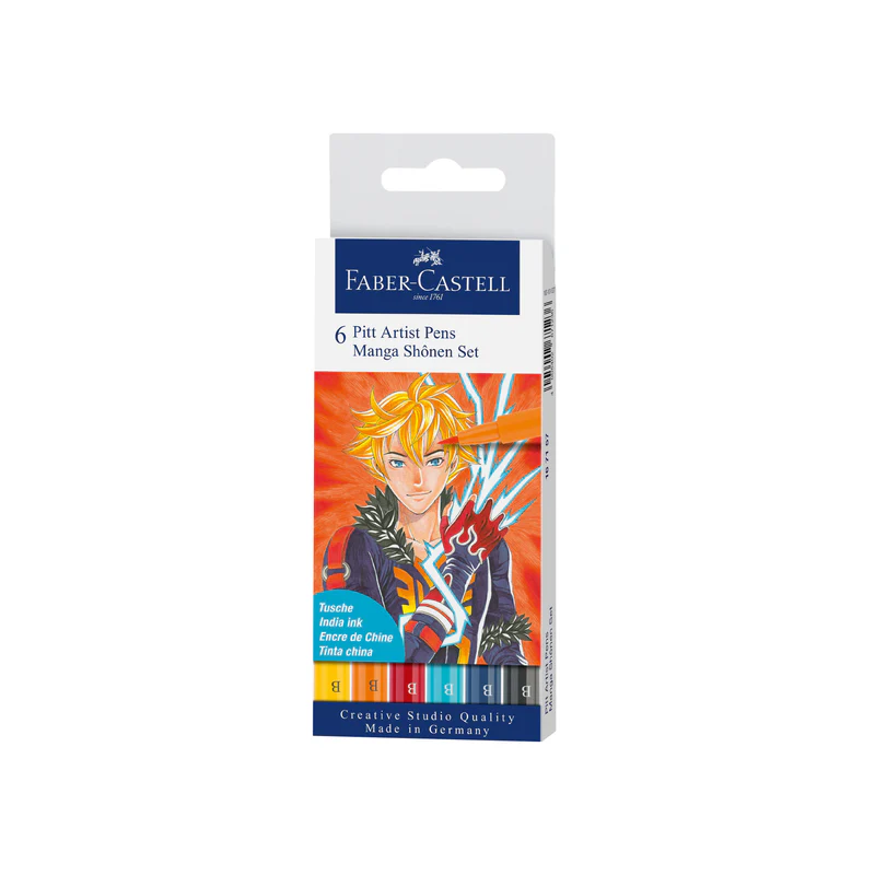 Pitt Artist Pen, Manga Shonen Set - Wallet of 6 - #167157