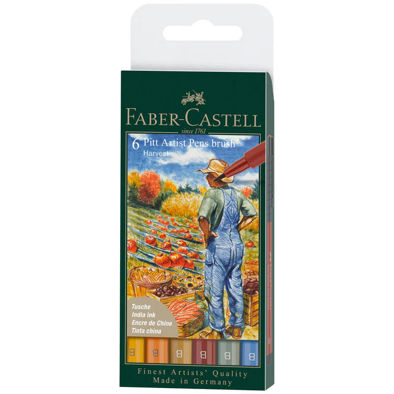 Pitt Artist Pen, Brush - Harvest Wallet of 6 - #167179