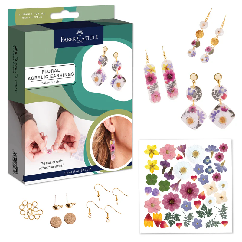 Pressed Floral Acrylic Earrings - #770432