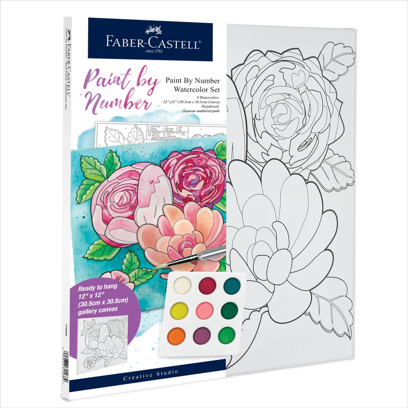 Watercolor Paint by Number Bold Floral - #770630