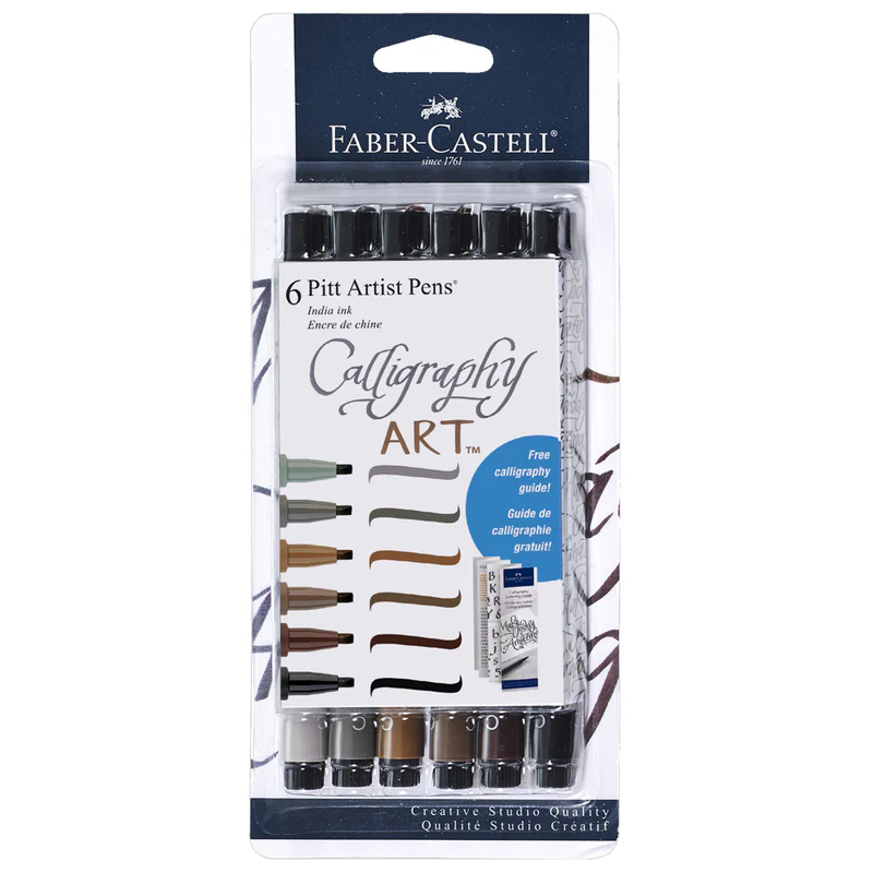 Pitt Artist Pen, Calligraphy Art - Subtle Tones Set of 6 - #770097