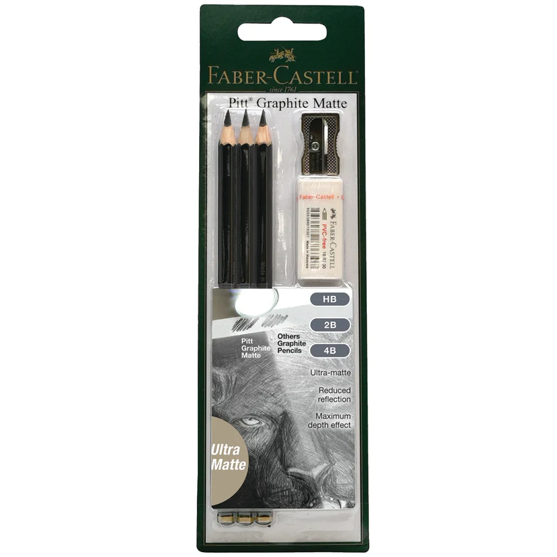 Pitt Graphite Matte, Sketching Set (HB, 2B, 4B) - #800166
