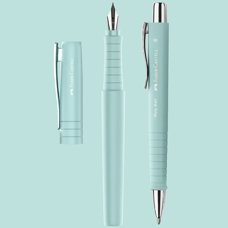 Poly Pen Fountain and Ballpoint Pen Pen Gift Set - Caribic Blue - #241053