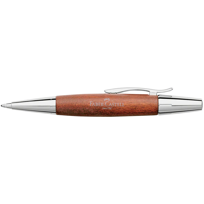 e-motion Ballpoint Pen, Wood & Polished Chrome - Brown - #148382