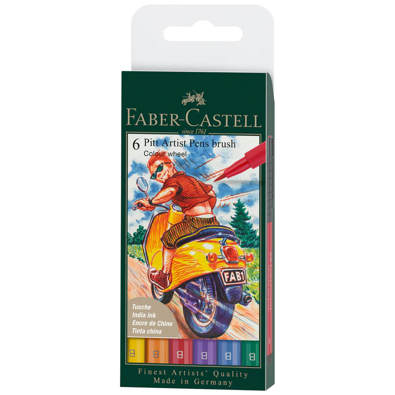 Pitt Artist Pen, Brush - Color Wheel Wallet of 6 - #167174