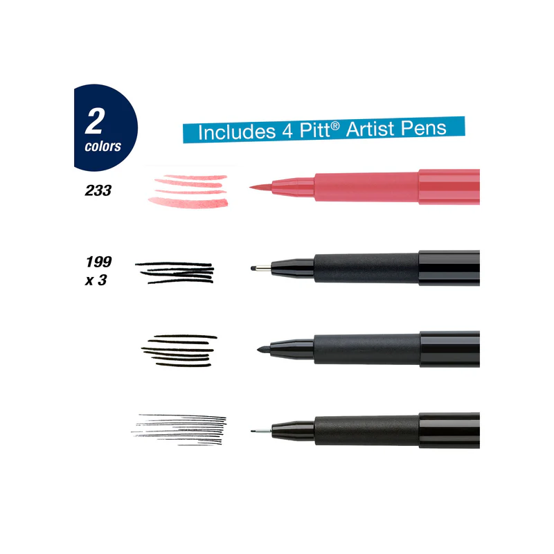 Pitt Artist Pen, Hand Lettering Set - Wallet of 4 - #267115