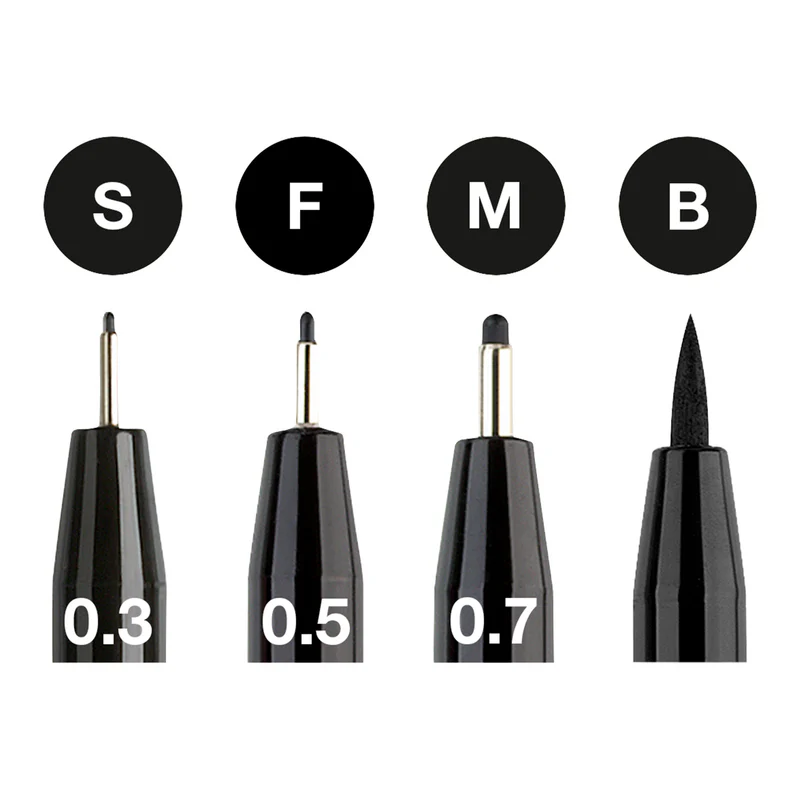 Pitt Artist Pen, #199 Black (S, F, M, B) - #567100
