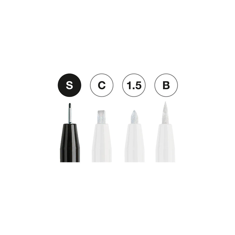 Pitt Artist Pen, Black & White - Wallet of 4 - #167151