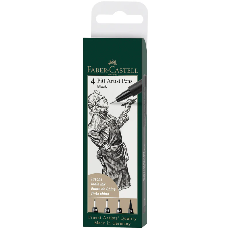 Pitt Artist Pen, #199 Black (S, F, M, B) - #567100