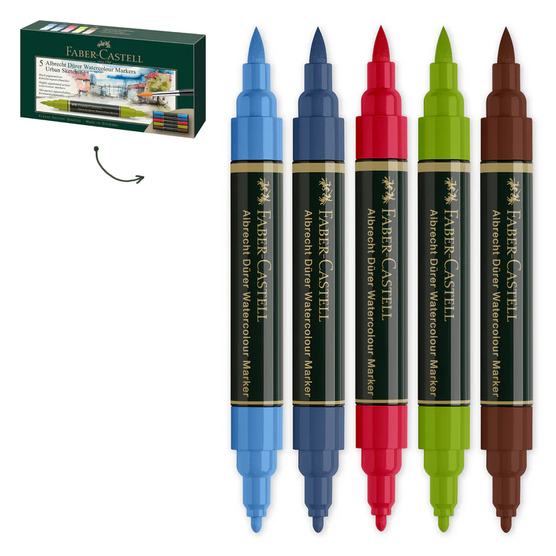 Albrecht Dürer Watercolor Markers, Urban Sketching - Wallet of 5 - #160308