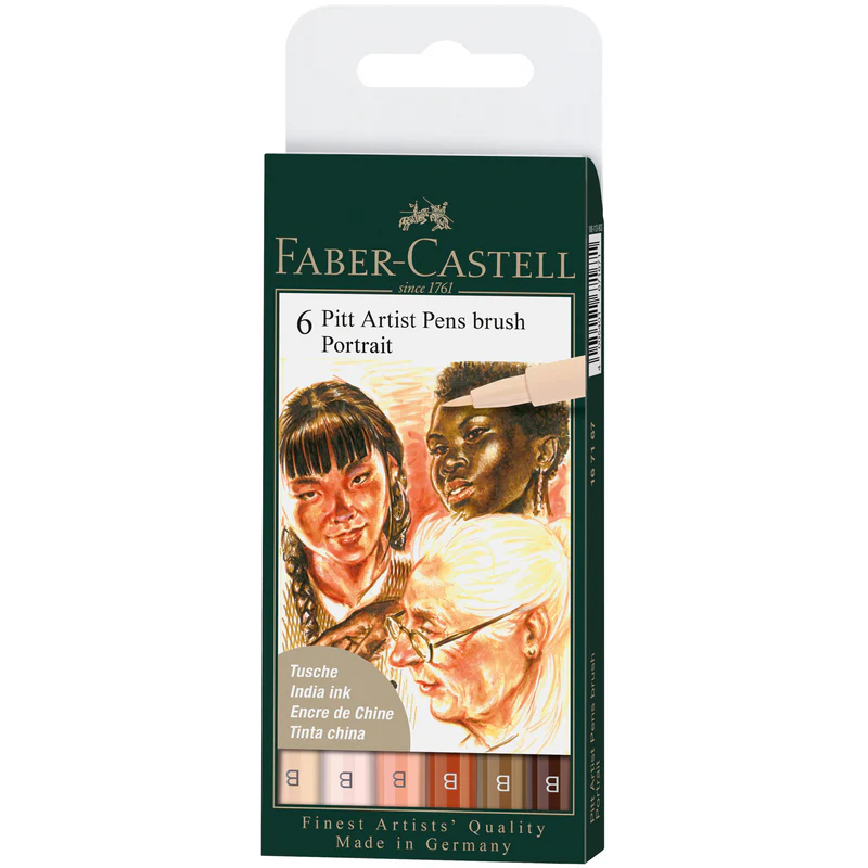 Pitt Artist Pen, Brush - Portrait Wallet of 6 - #167167