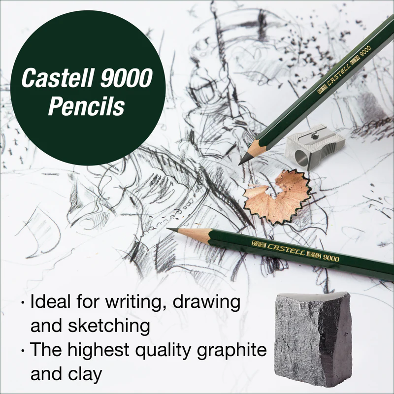 Castell 9000 Graphite Pencils, Sketching & Accessories Set - #800160