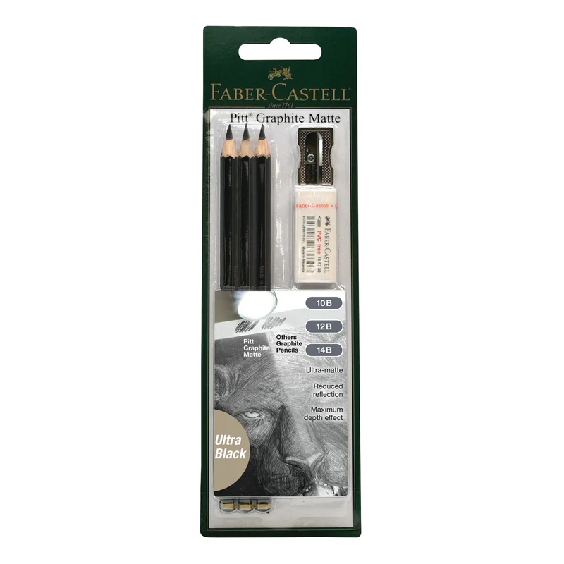 Pitt Graphite Matte, Sketching Set (10B, 12B, 14B) - #800165