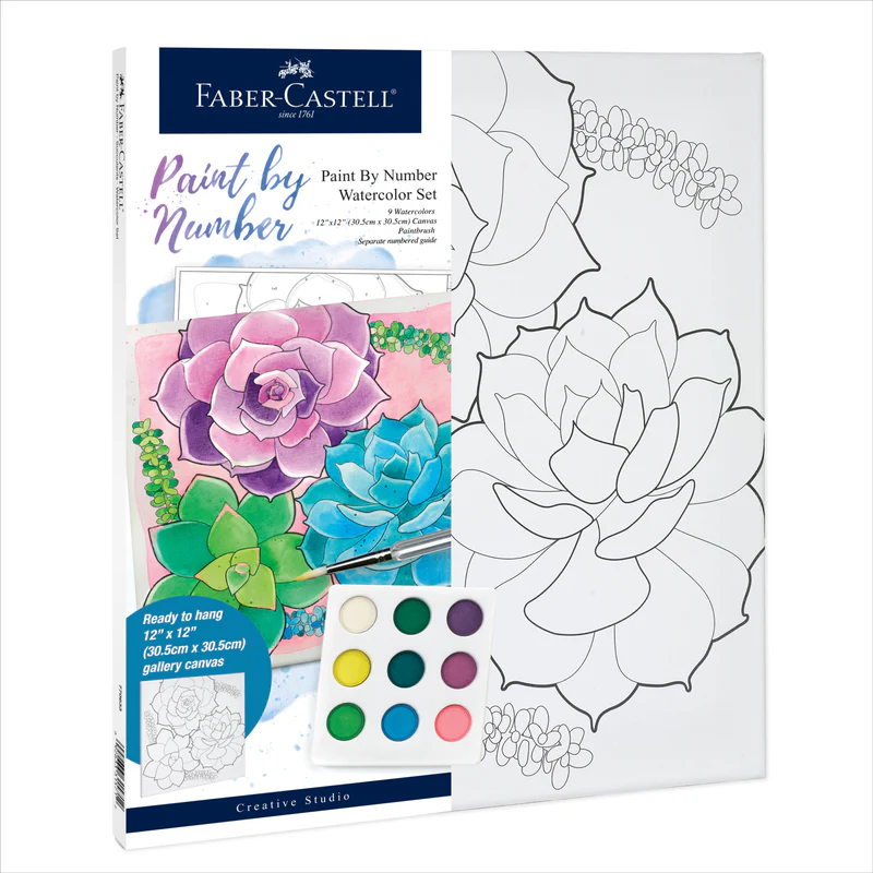 Watercolor Paint by Number Succulents - #770633
