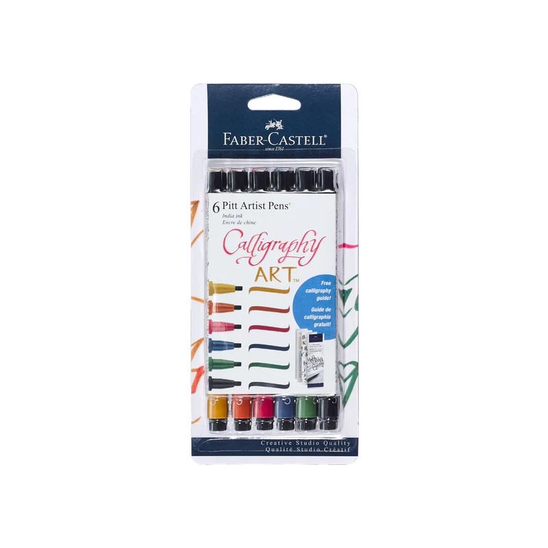 Pitt Artist Pen, Calligraphy Art - Multi Color Set of 6 - #770096