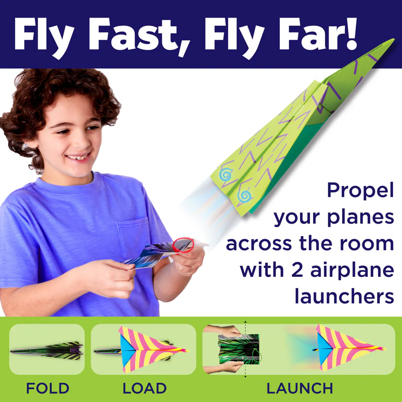 Stunt Squadron Neon Glow Paper Airplanes - #6436000