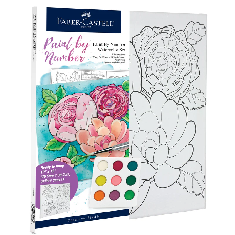Watercolor Paint by Number Bold Floral - #770630