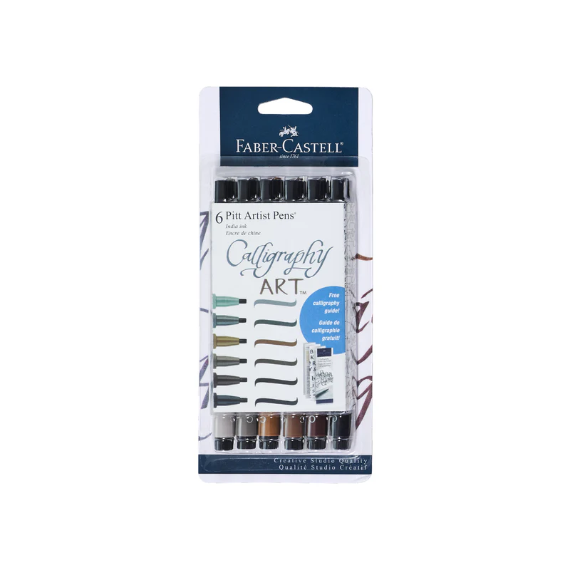 Pitt Artist Pen, Calligraphy Art - Subtle Tones Set of 6 - #770097