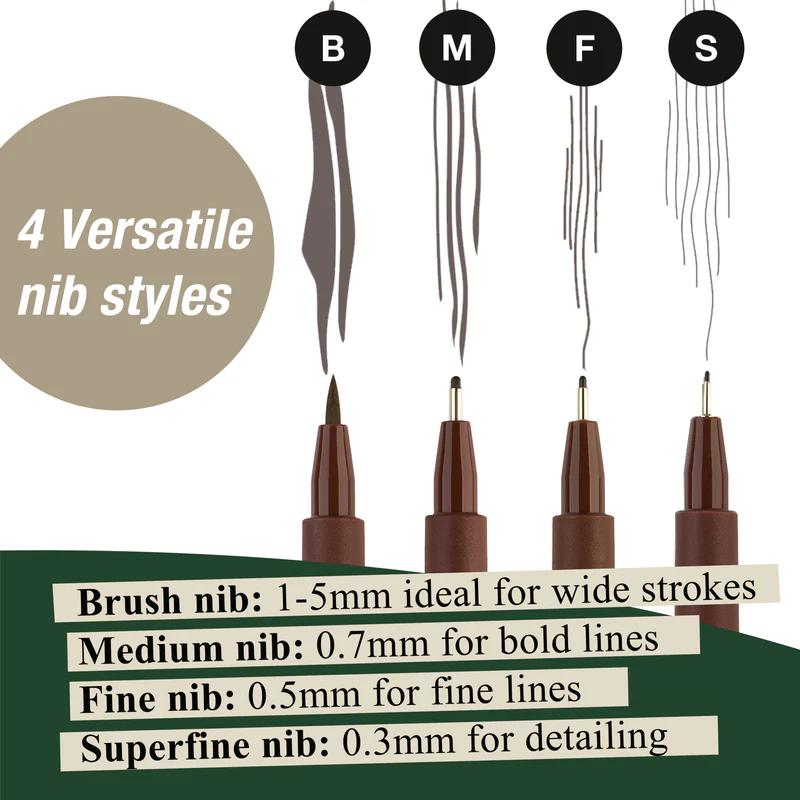 Pitt Artist Pen, #175 Dark Sepia (S, F, M, B) - #167101