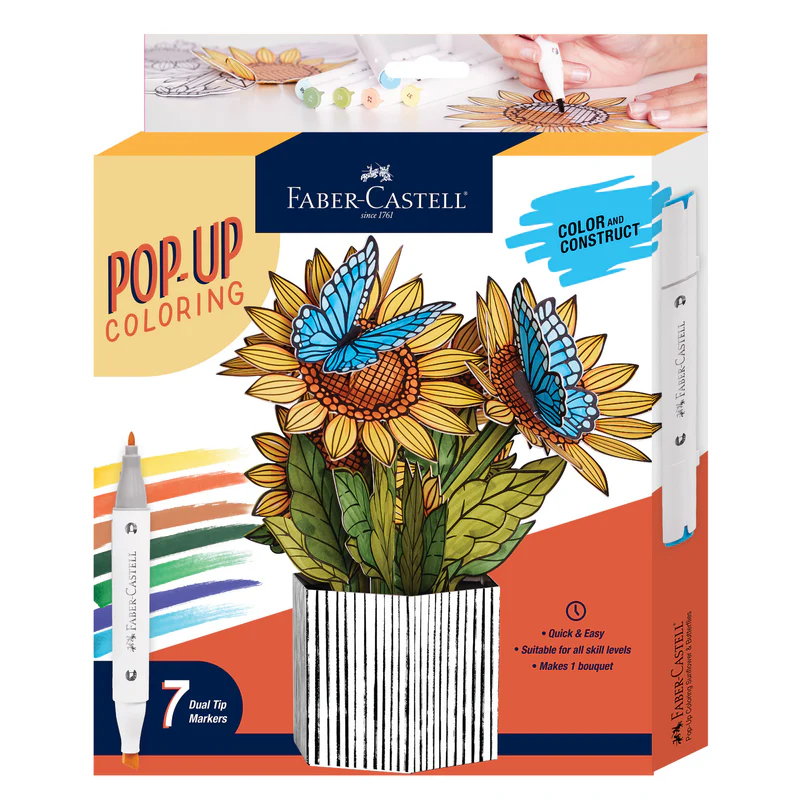 Pop Up Coloring Bouquet - Sunflowers & Butterflies - #770429