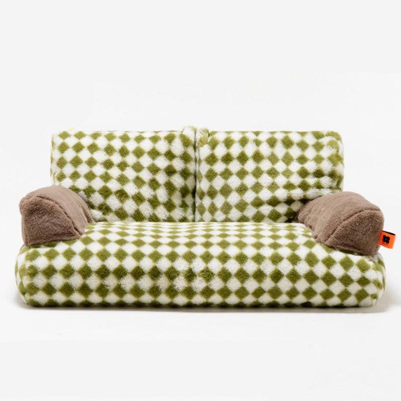 New Large Retro Diamond Grid Cat Bed Couch Sofa