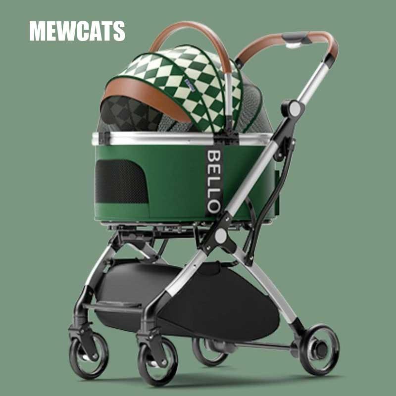 Luxury Detachable Cat Carrier 6 Color Rolling Stroller