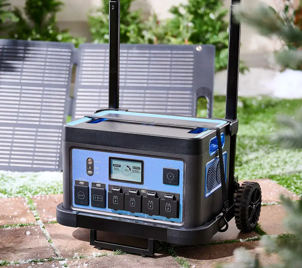 📢Clearance Sale - 3200Wh power station with 11 sockets and 100W solar panel and trolley