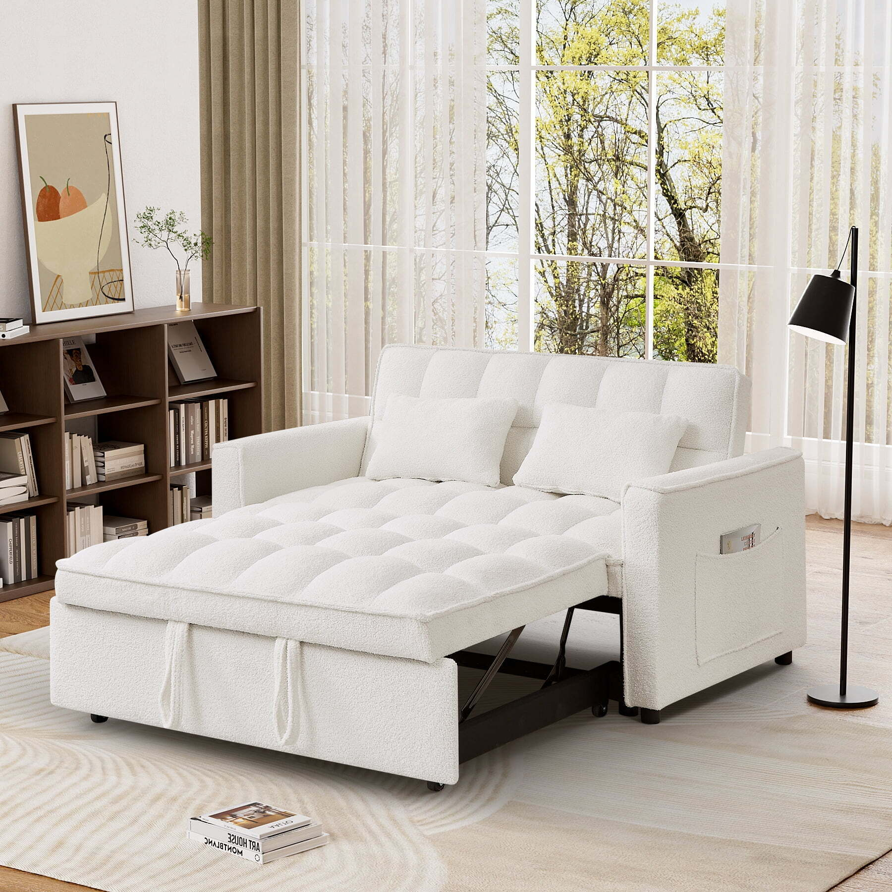 📢 New Year Sale✨Metal Twin 3 in 1 Convertible Sleeper Sofa Couch with Pullout Bed