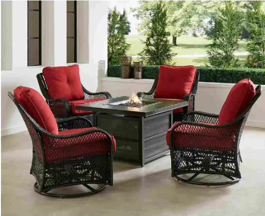 🔥The Last Day - 🪑 5-Piece Steel Patio Fire Pit Conversation Set🏡