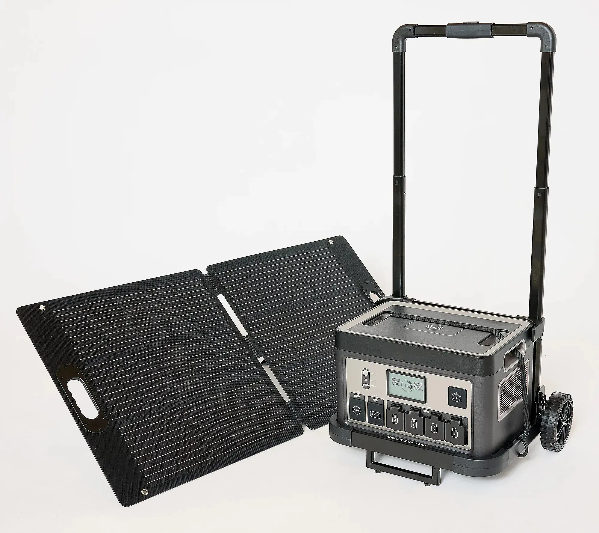 📢Clearance Sale - 3200Wh power station with 11 sockets and 100W solar panel and trolley