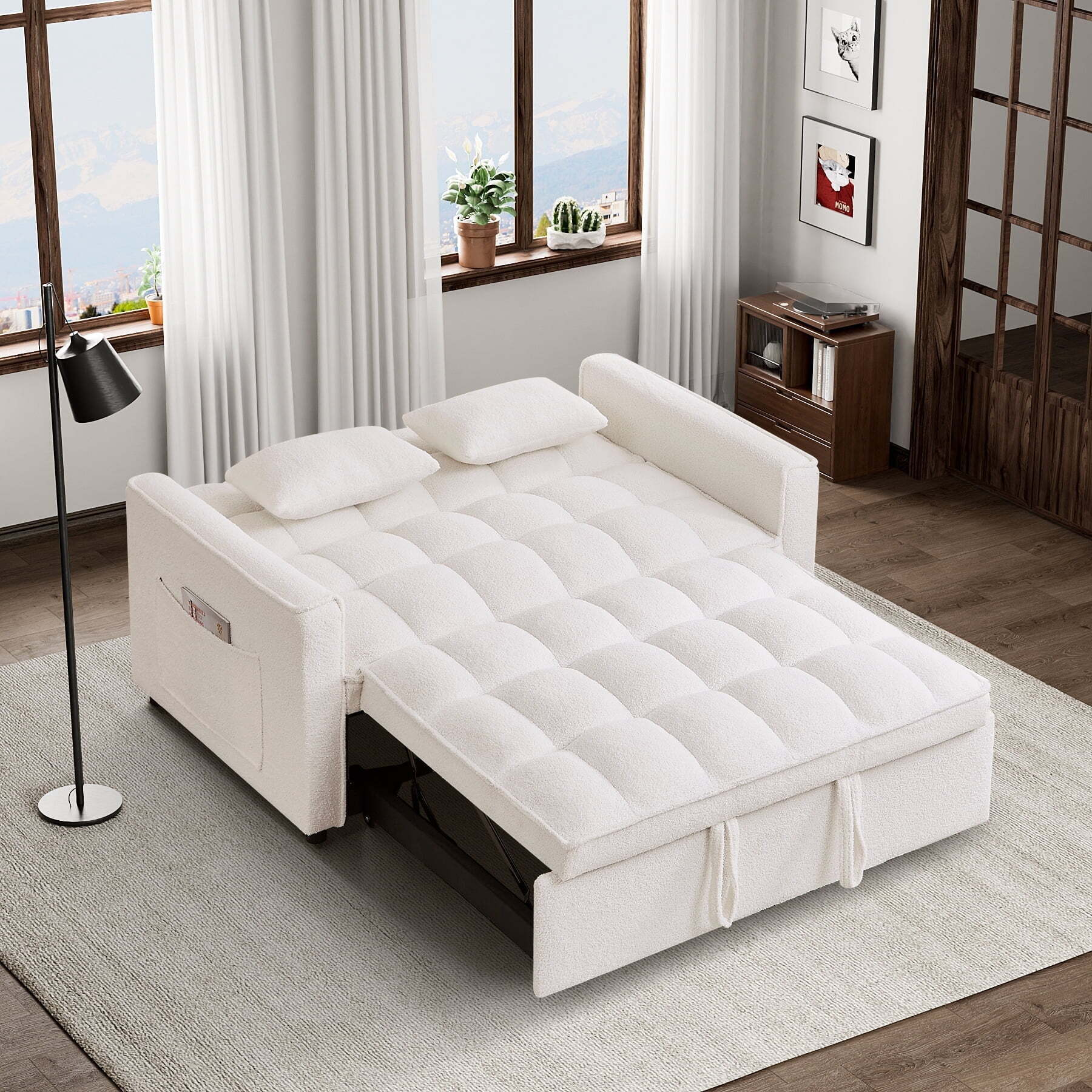 📢 New Year Sale✨Metal Twin 3 in 1 Convertible Sleeper Sofa Couch with Pullout Bed