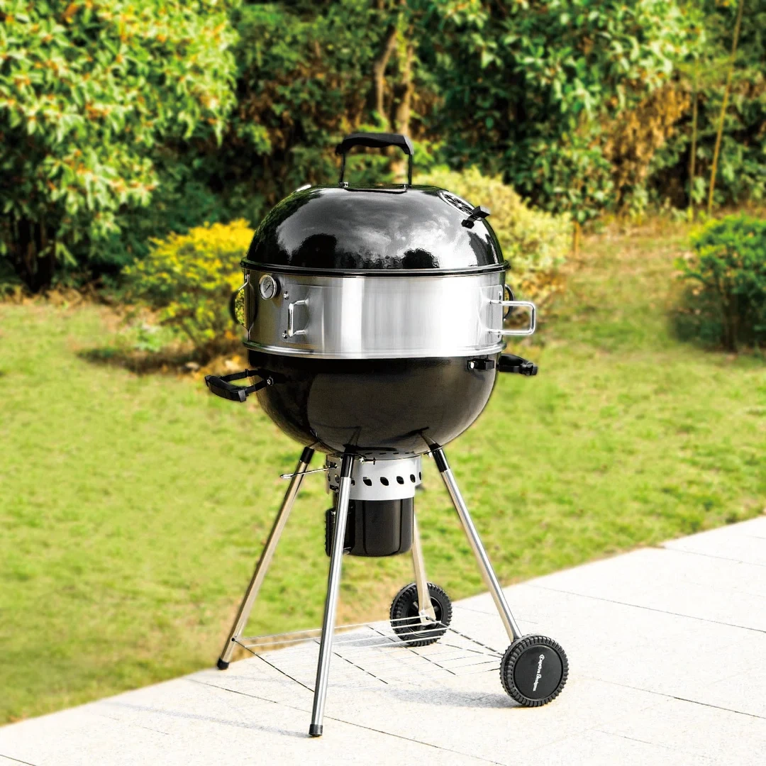 22-inch Kettle Charcoal BBQ Grill & Outdoor Pizza Oven Combo