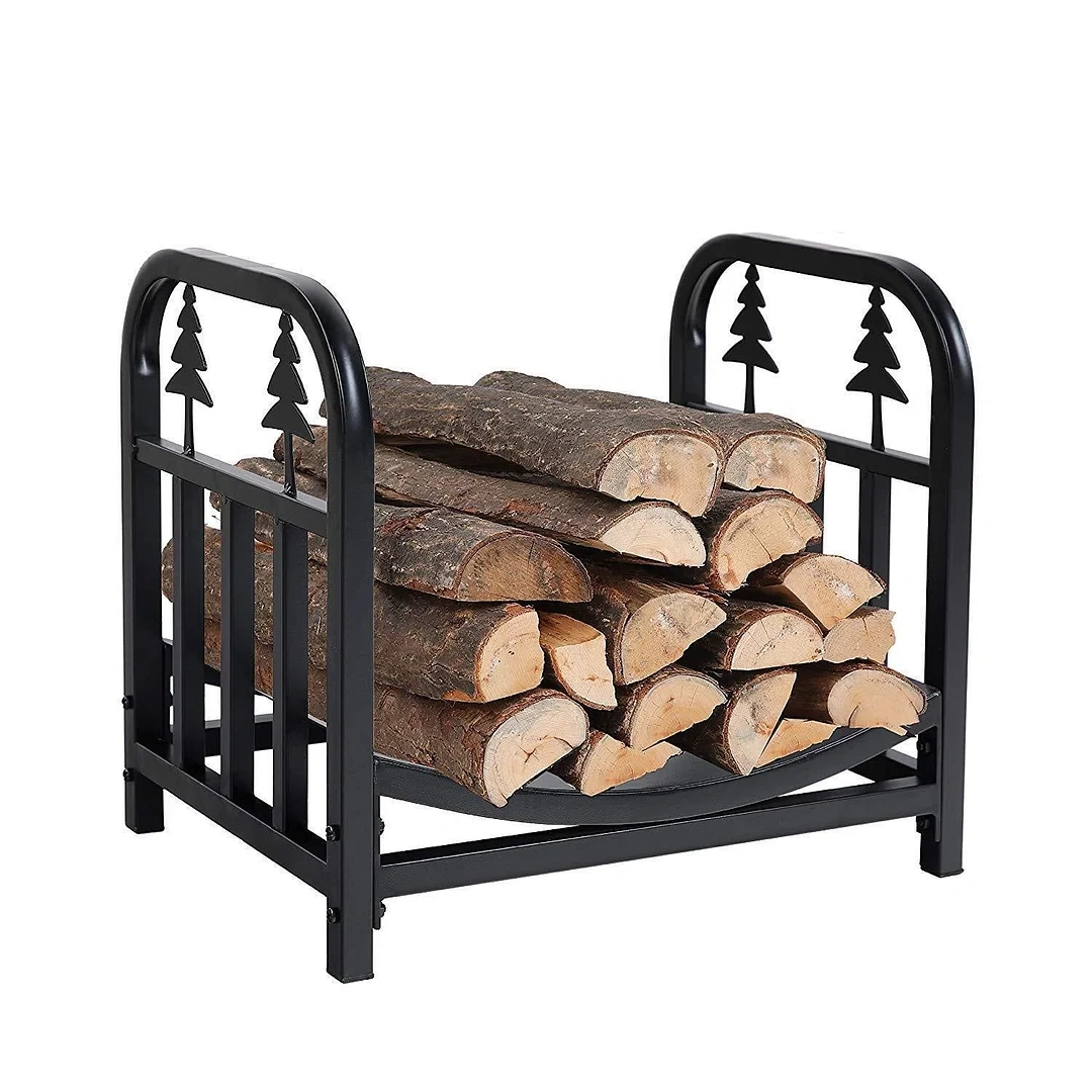 18 Inch Indoor & Outdoor Steel Firewood Rack for Fireplace
