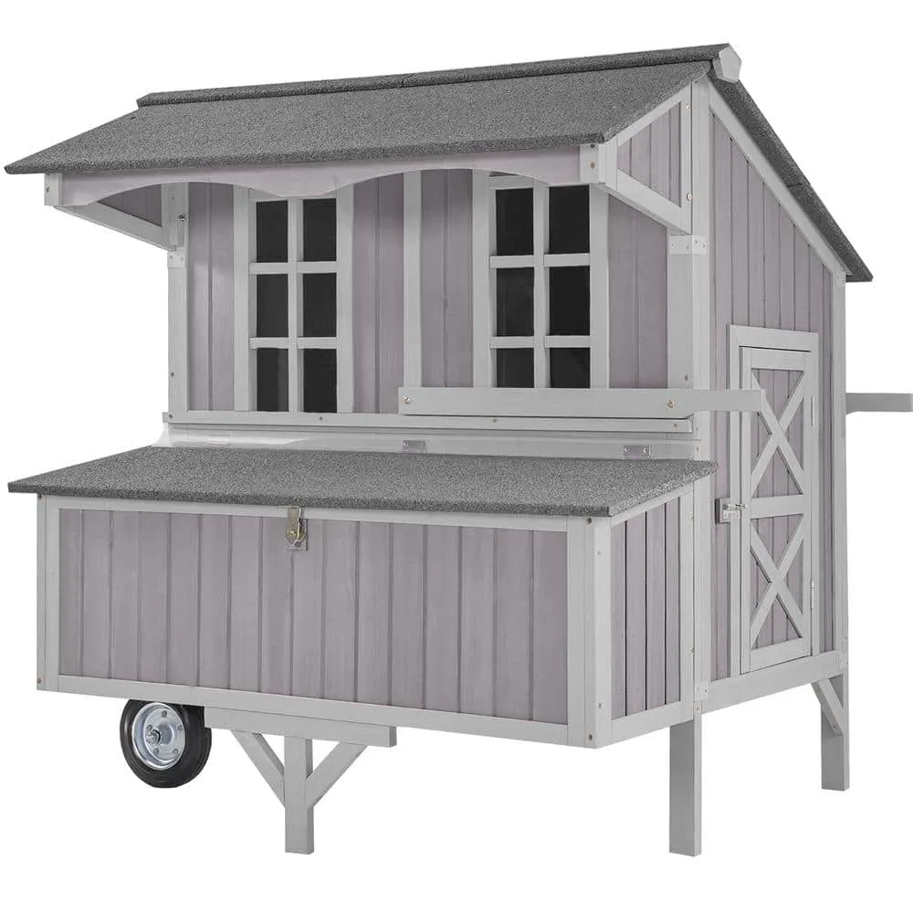 aivituvin Extra-Large Chicken Coop with Big Wheels for 6-8 Chickens AIR96