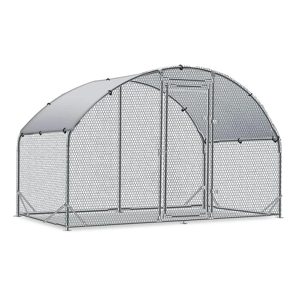 Siavonce Large Metal Chicken Coop Upgrade 3 Support Steel Wire Impregnated Plastic Net Cage Oxford Cloth Silver Plated DJ-ZX-W1763102494