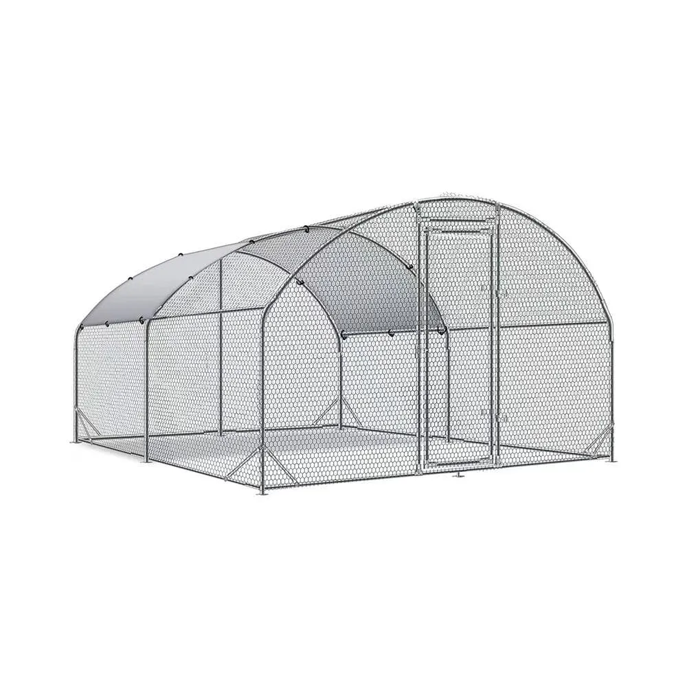 Tidoin 78 in. H x 150 in. W x 110 in. D Large Metal Chicken Coop Poultry Cage with Waterproof and UV Protection Cover Coop-YD-014