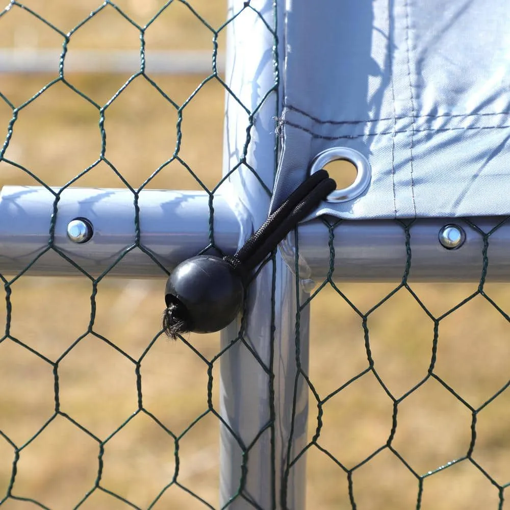 6.4 ft. x 10 ft. x 19.7 ft. Galvanized Large Metal Chicken Coop Cage D51-139V08SR